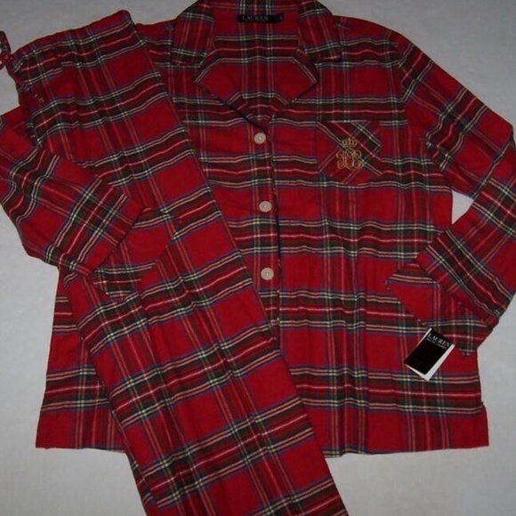 Ralph Lauren Big RED TARTAN PLAID Lightweight Flannel Classic Pajama XS M L XL - Picture 3 of 7